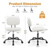 FONTOI Task and Office Chairs, Office Chair with Cross-Leg and Adjustable Height, Armless Swivel for Home Office, White, 18.5"*33.8"*27.1" - 3 of 4