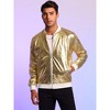 Lars Amadeus Men's Lightweight Metallic Zip Up Shiny Varsity Jacket - 2 of 4