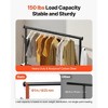Rolling Clothes Rack with Adjustable Crossbar & Side Hooks, Heavy-Duty Carbon Steel, 150 lbs Load - 4 of 4