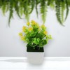 Unique Bargains Realistic Artificial Plants Eucalyptus & Lotus Arrangement Plastic 2.95"x2.95"x7.48" 1 Pcs - 2 of 4
