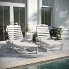 Merrick Lane Gaylord Set of 2 Adjustable Adirondack Loungers with Cup Holders- All-Weather Indoor/Outdoor HDPE Lounge Chairs - 2 of 4