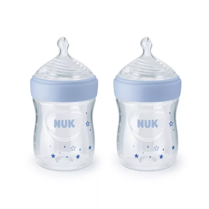 NUK Simply Natural Baby Bottle, Boy - 2pk