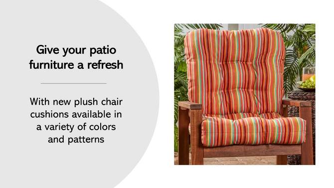 Palm Leaves Multi Outdoor Seat/Back Chair Cushion - Kensington Garden, 2 of 10, play video
