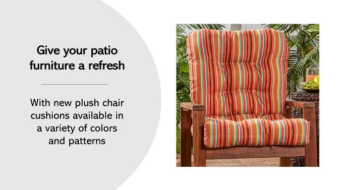 Kensington Garden 21"x21" Outdoor Seat and Back Chair Cushion, 2 of 10, play video