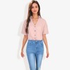 Anna-Kaci Women's Short Sleeve Button Down Shirt with V-Neckline - 4 of 4