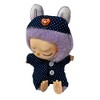 Blue Dot Print Pants Shirt Shoes and Headband with Resin Smile for Labubu Dolls - 2 of 4