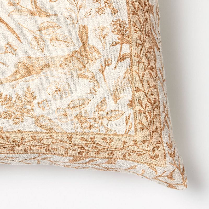Printed Easter Toile Block Print Square Throw Pillow Neutral - Threshold&#8482; designed with Studio McGee, 4 of 8