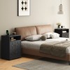 Heynemo Large Nightstand with 2 Drawers, Modern Side Table with Charging Station, Accent End Table with Diamond Carvings, Storage Cabinet - 2 of 4