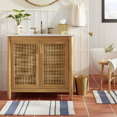 Antique Brass Fluted Bathroom Tissue Box Cover