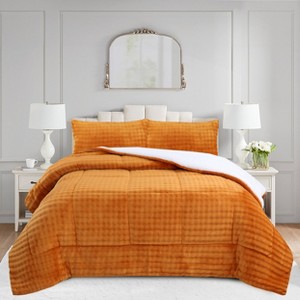 Marcielo 3PCS Soft Plush Flannel Bubble Comforter Set - 1 of 4