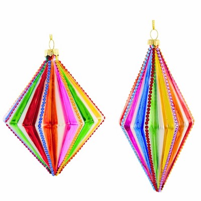 Cody Foster 6.0 Inch Spectrum Spindle Set Drop Vintage Look Tree Ornament Sets