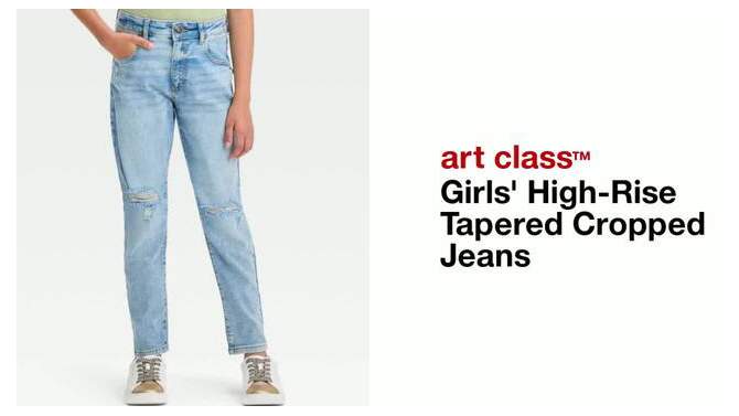 Girls' High-Rise Tapered Cropped Jeans - art class™, 2 of 5, play video