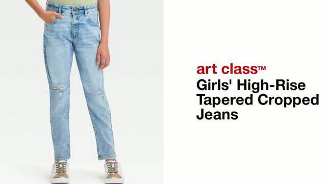 Girls' High-Rise Tapered Cropped Jeans - art class™, 2 of 5, play video
