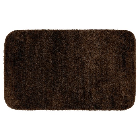 Garland Traditional Plush Washable Nylon Bath Rug Chocolate 24