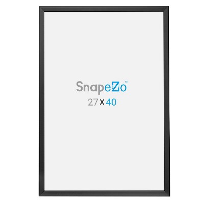 Photo 1 of SnapeZo Aluminum Front Loading Snap Poster Frame w/ UV Protection and No Glass for Large Pictures, Gallery Photos, & Prints, 27 x 40 Inches, Black