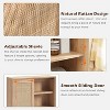 Natural Rattan Bathroom Wall Cabinet with Sliding Door, Wood Hanging Cabinet with Adjustable Shelves, Over The Toilet, Bathroom Wall Cabinet, Beige - 3 of 4
