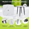 UNISOAR Modern 5PC Outdoor Patio Bar Set, Rounded Square Sintered Stone Table & 4 Swivel Bar Chairs, Non-Rust Aluminum Frame,Ember Black - 4 of 4