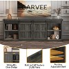 70" Farmhouse TV Stand for 80/75/70 Inch TVs,Entertainment Center Storage Cabinets w/Power Outlets and Sliding Barn Door,Rustic TV Stands - 3 of 4