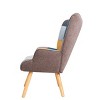 NicBex Modern Rocking Chair and Ottoman Sets, Patchwork Accent Chair with Wood Legs, Living Room Chair for Bedroom - 3 of 4