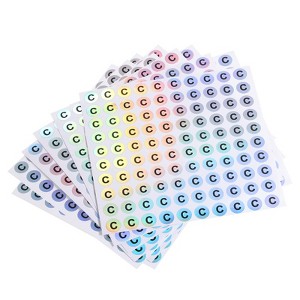 Unique Bargains Laser Capital Alphabet Round Self-Adhesive Reflective Letter Stickers 10 Pcs - 1 of 4