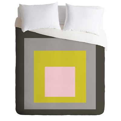 Caroline Okun Flint Lightweight Duvet Cover Queen Lime - Deny Designs