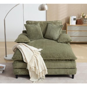PAGED Modern Recliner Chair, 54.75" W Sofa Chair with 2 Pillows and Adjustable Backrest, Oversized Living Room Chair for Balcony - 1 of 4