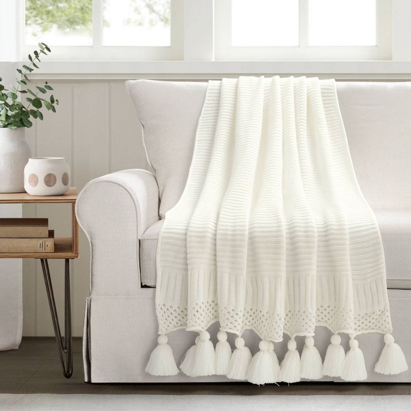 50"x60" Boho Knitted Tassel Throw Blanket - Lush Décor, 2 of 9