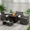WestinTrends 4 Piece Conversation Outdoor Patio Sofa Set with Square Fire Pit Table - 2 of 4