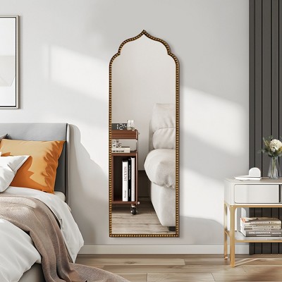 Spassway Arched Metal Accent Wall Mirror Gold Wall Decor for Living Room Bedroom Entryway