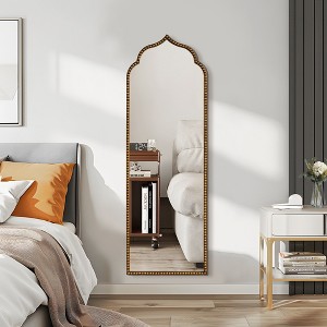 Spassway Arched Metal Accent Wall Mirror Gold Wall Decor for Living Room Bedroom Entryway - 1 of 4