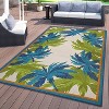 World Rug Gallery Tropical Floral Border Flatweave Indoor/Outdoor Area Rug - 2 of 4