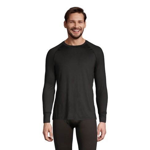 Lands' End Women's Petite Silk Interlock Thermal Long Underwear Top Base  Layer Crewneck Shirt - Small - Black : Target