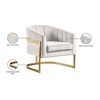 Meridian Furniture Carter Cream Velvet Accent Chair with Stainless Steel Base - 4 of 4