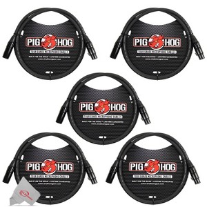Pig Hog 8mm XLR Microphone Cable Male to Female 3 Ft Fully Balanced Premium Mic Cable - 5 Units - 1 of 3