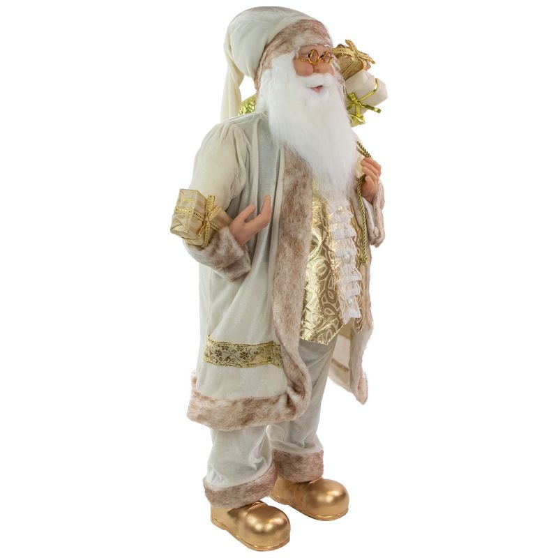 Northlight 36" Winter White and Ivory Santa Claus with Gift Bag Christmas Figure, 4 of 7
