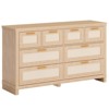 6-Drawer Rattan Dresser for Bedroom, Boho Modern Wood Chest of Drawers with Ample Storage, Organizer for Closet, Living Room - 3 of 4