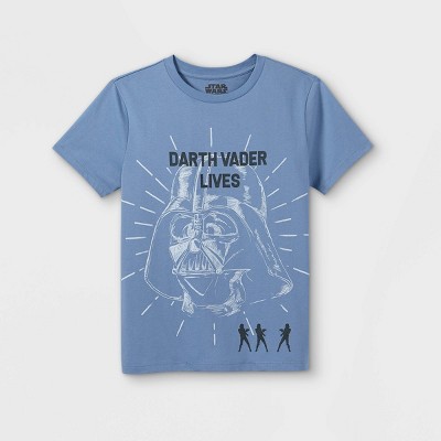 Boys' Star Wars Darth Vader Lives Short Sleeve Graphic T-Shirt - Blue XS