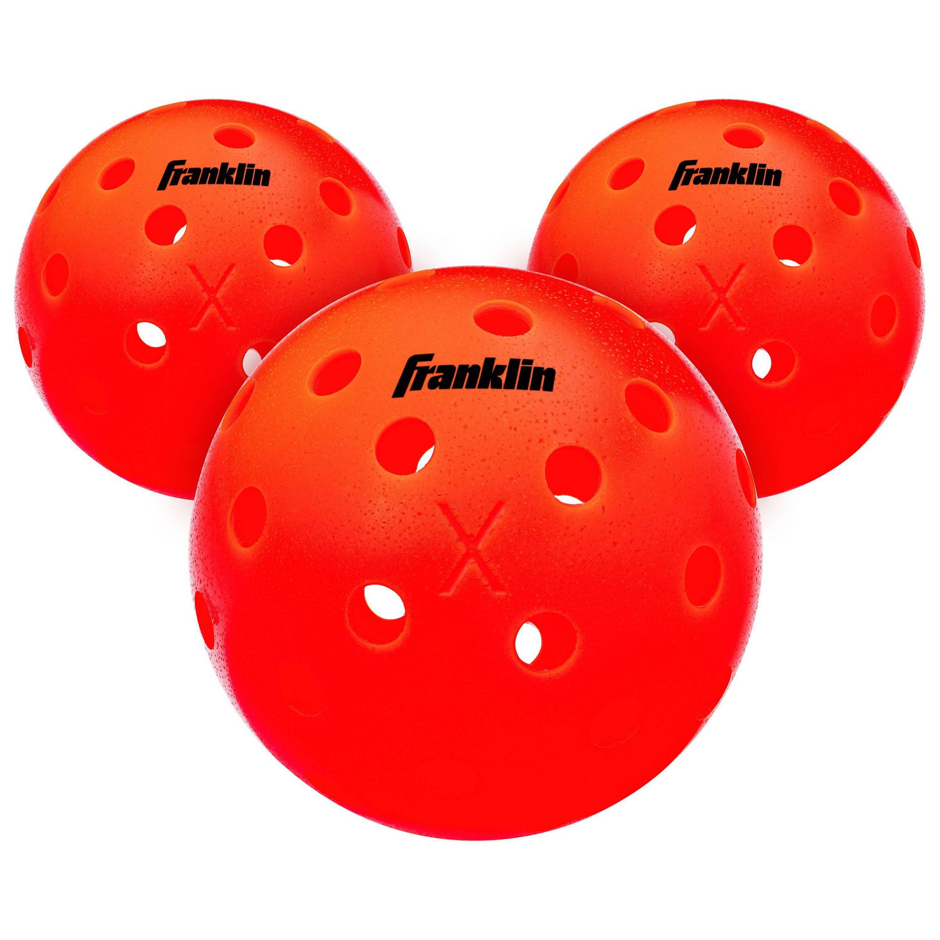 Franklin Sports X-40 Pickleballs 3pk - Ember: Polyethylene Shell, Ages 8+