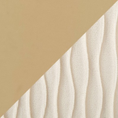 Fran Pleated Waves Gold Metal and White Velvet Counter Stools, Set of 2