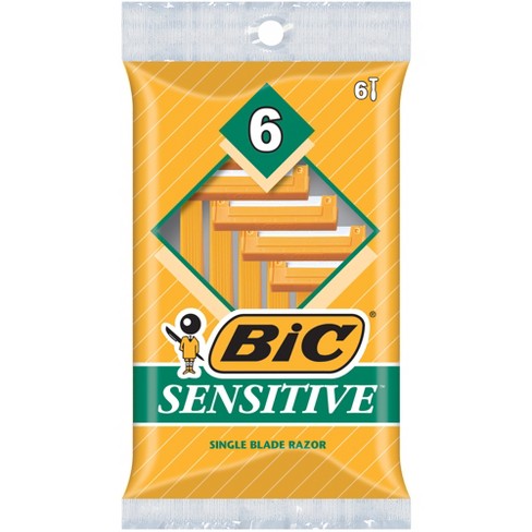 BiC Sensitive Single Blade Men's Disposable Razors - Travel Size - 6ct - image 1 of 4