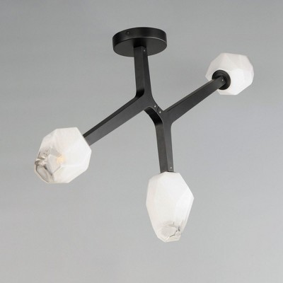 Blossom Black and Gold 3-Light LED Flush Mount