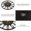 Round Wall Clock Living Room Decor Non Ticking Silent Vintage Black Metal Wood Clock Home Garden Farmhouse Office Kitchen - 4 of 4