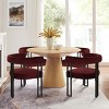 Mia Velvet Dining Chairs Set of 4, Modern Design Armrest Dining Chair with Three Legs for Dining Room, Indoor Furniture - Maison Boucle - 4 of 4