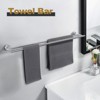 WOWOW 36 in. Wall Mounted Towel Bar in Matte Black, Stainless Steel Double Towel Holder - 2 of 4