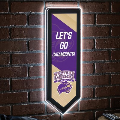 Evergreen Ultra-Thin Glazelight LED Wall Decor, Pennant, Western Carolina University- 9 x 23 Inches Made In USA