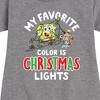 - SpongeBob SquarePants - My Favorite Color Is Christmas Lights Graphic Short Sleeve Fleece Dress - 2 of 4