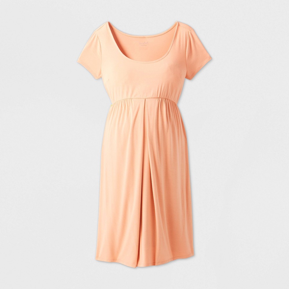Maternity Short Sleeve A-Line T-Shirt Dress - Isabel Maternity by Ingrid & Isabel Coral XXL, Pink was $24.99 now $10.0 (60.0% off)
