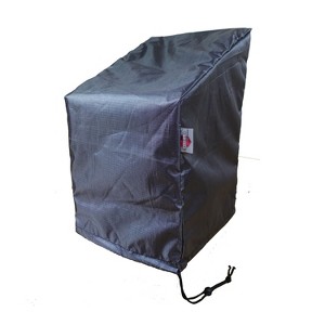 Gold Barstool/Stacked 2-Layer Dining Cover 25.5" x 28" x 29"/42" Charcoal Gray by Shield - 1 of 4