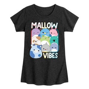 Girls' - Squishmallows - Mallow Vibes Fitted Short Sleeve Graphic T-Shirt - 1 of 4