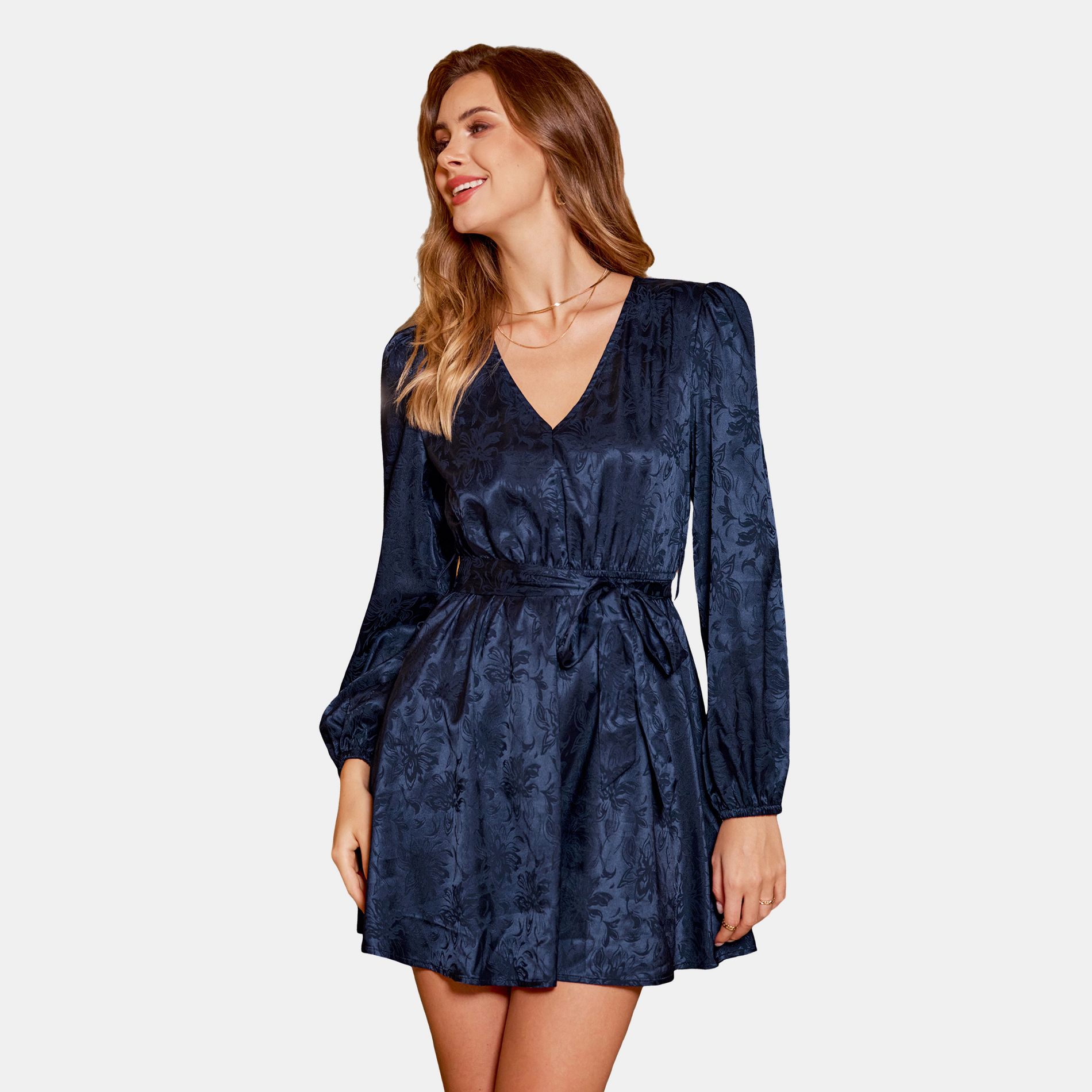 Women's Blue Mini Dress-Cupshe